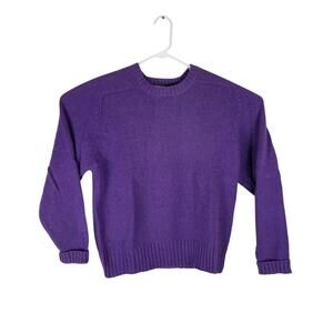 Oakton Ltd Sweater Women's Size Large Purple Knit Wool Blend Long Sleeve